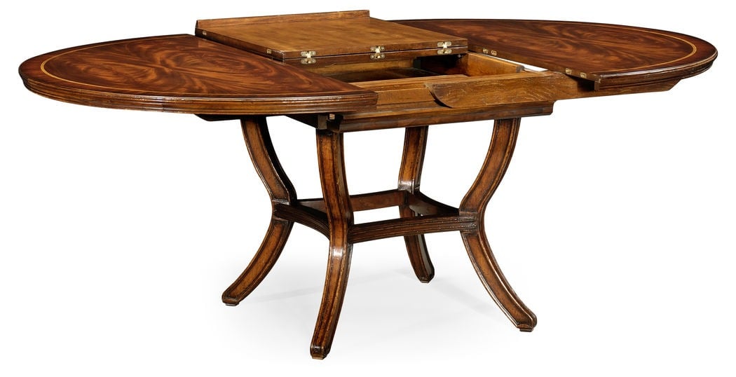 Extending Round Dining Table in Mahogany - 137-195cm