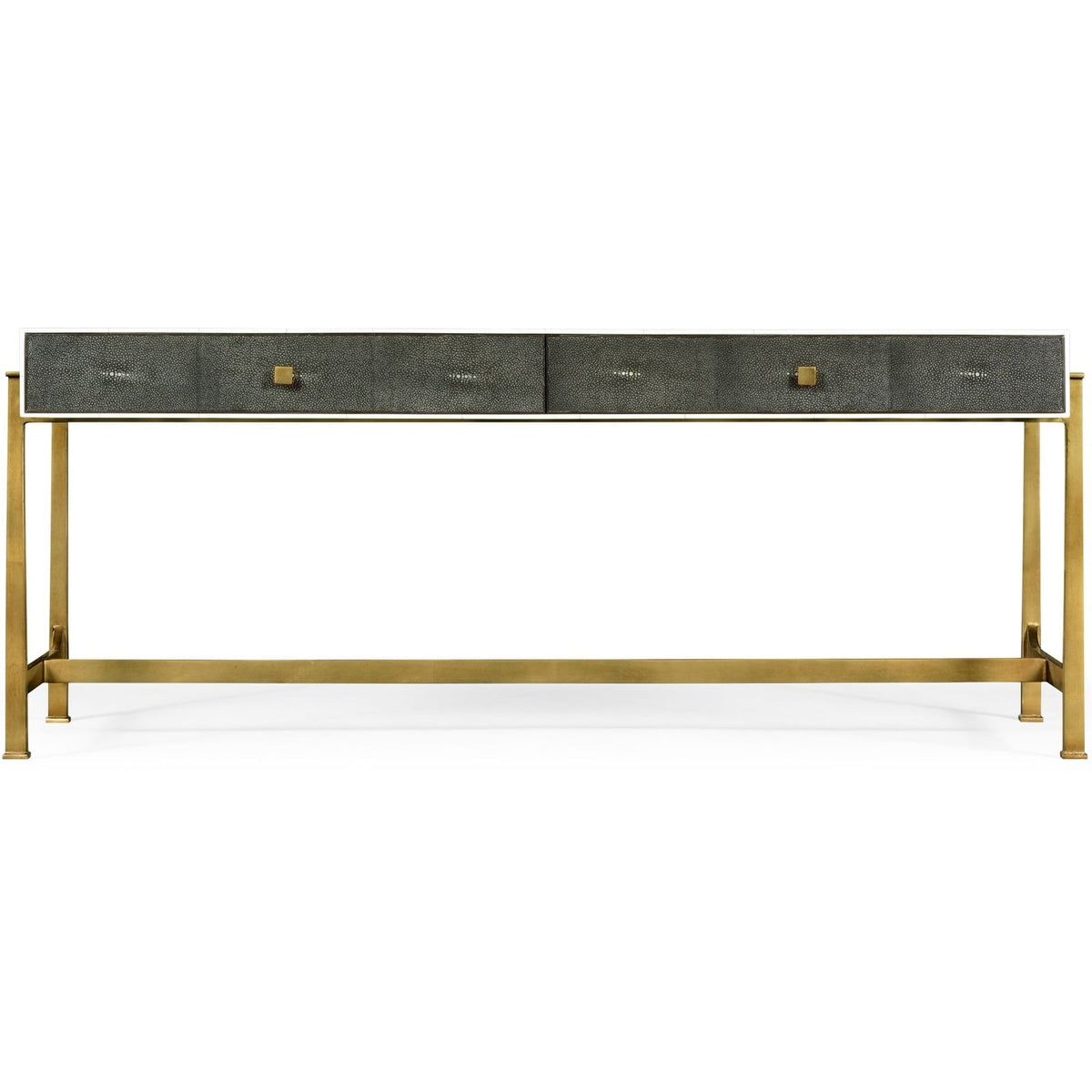 Faux anthracite shagreen coffee table with gilded base