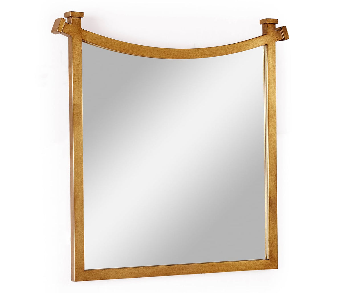Square Gilded Iron Mirror with Curved Top