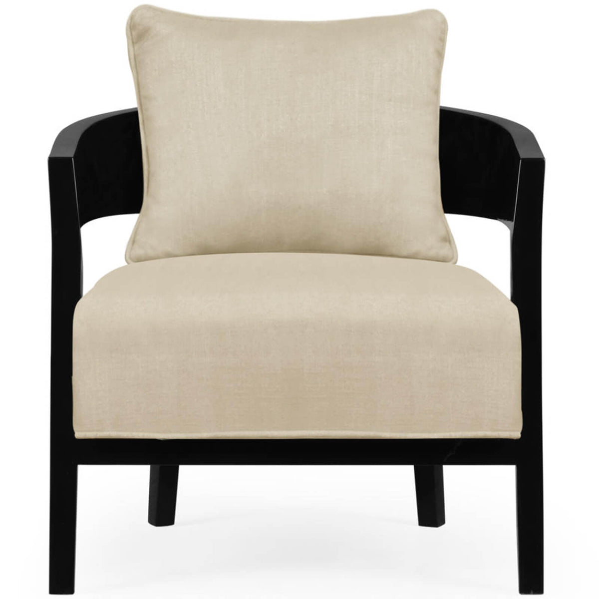 Smoky Black Tub Chair with Back Pillow