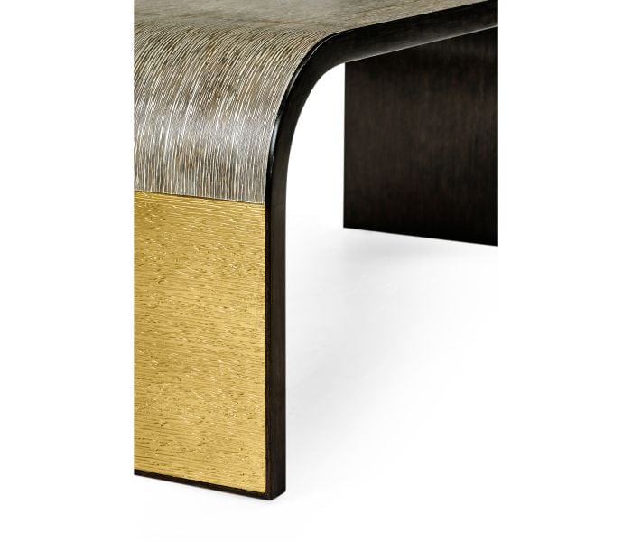 Etched Brass Curved Coffee Table