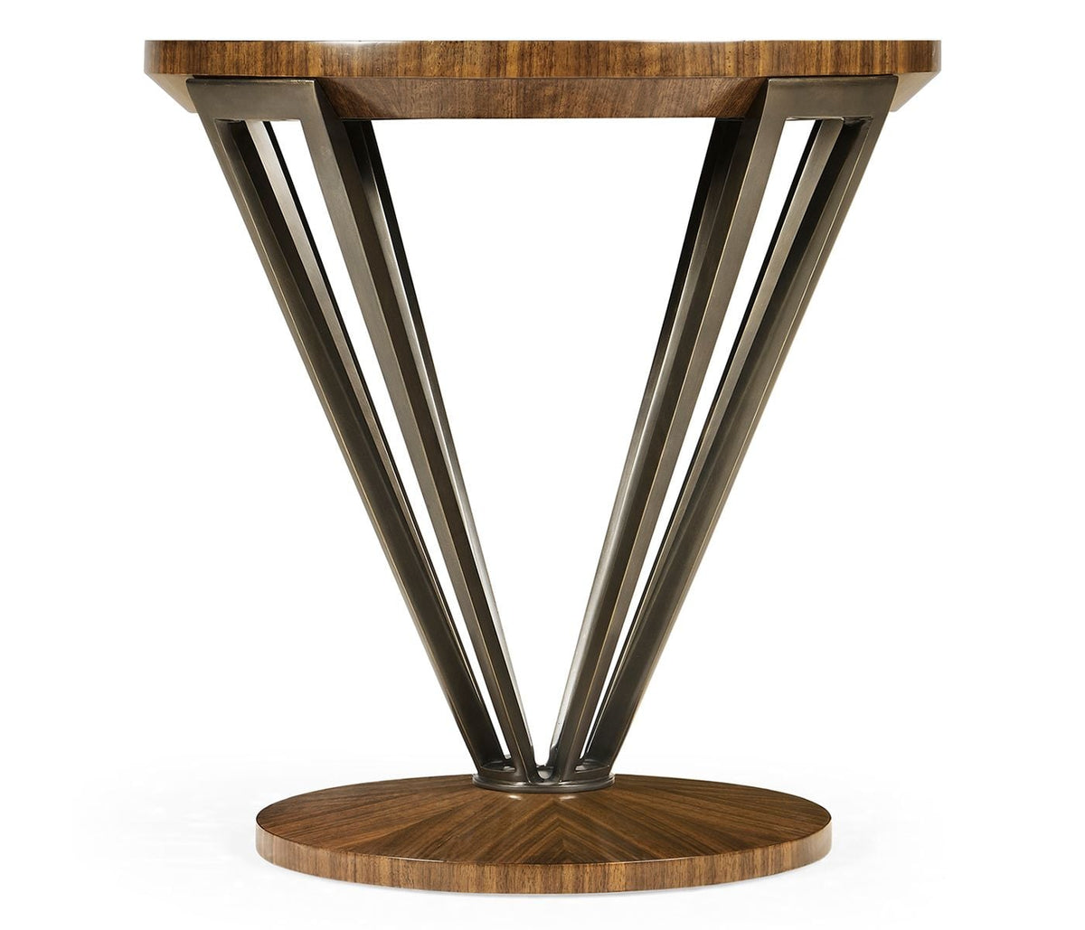 Toulouse Brass & Walnut Lamp Table