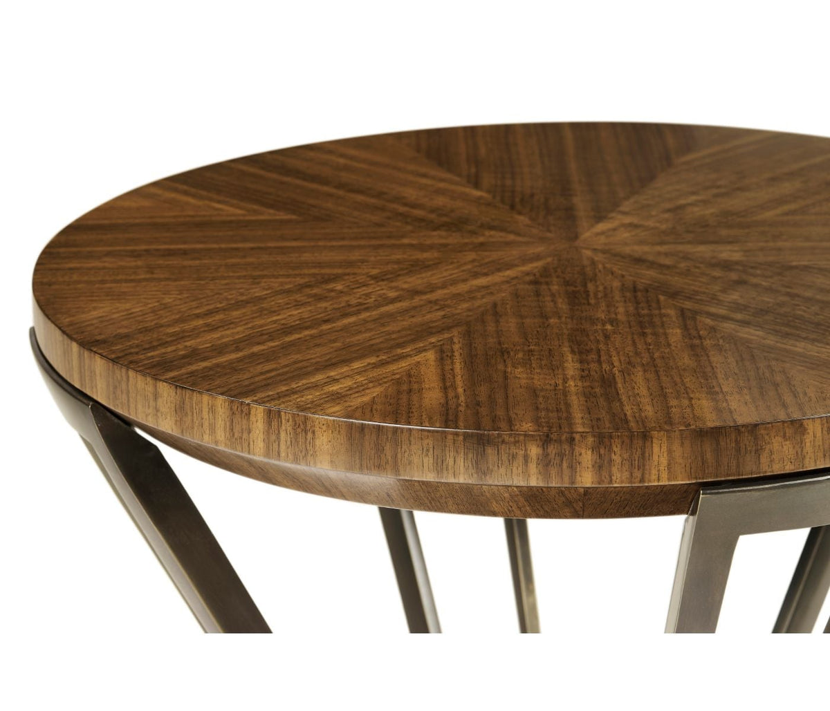 Toulouse Brass & Walnut Lamp Table