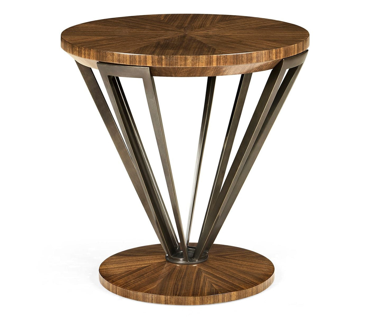 Toulouse Brass & Walnut Lamp Table