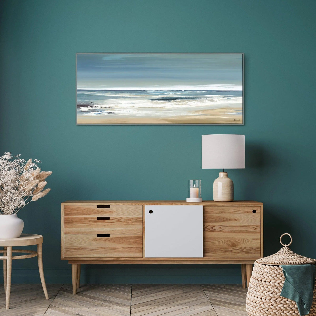 Along the Coastline Framed Canvas