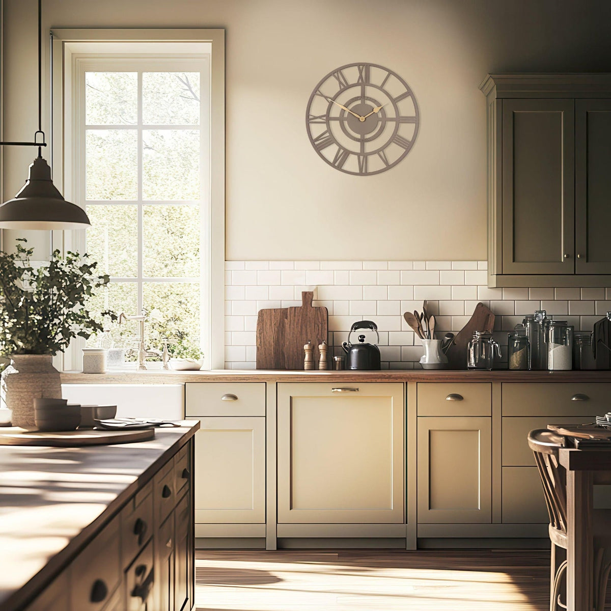 Bright Star Wall Clock in Sparrow
