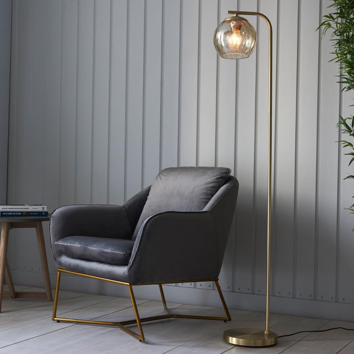 Dimple Floor Light Satin Gold