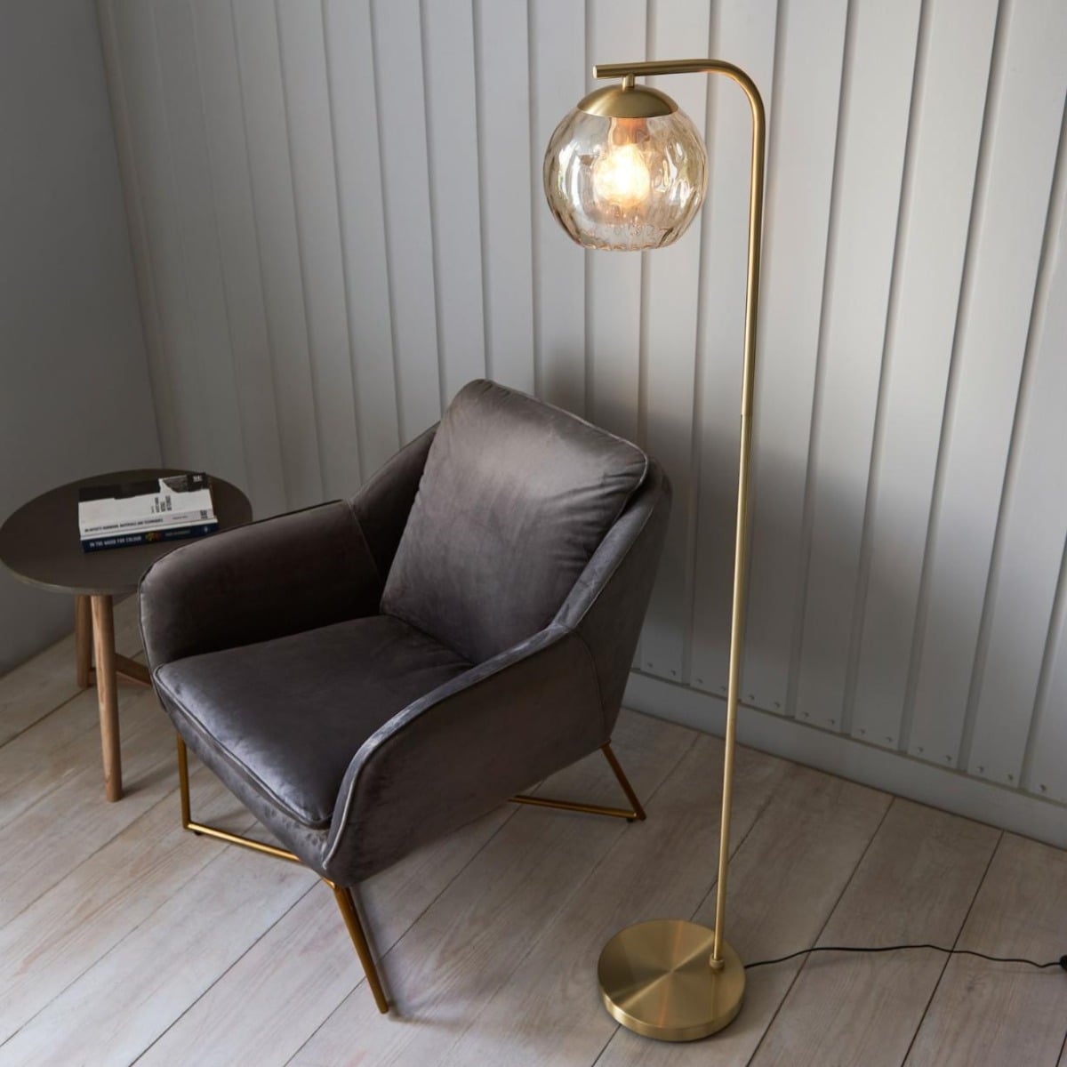 Dimple Floor Light Satin Gold
