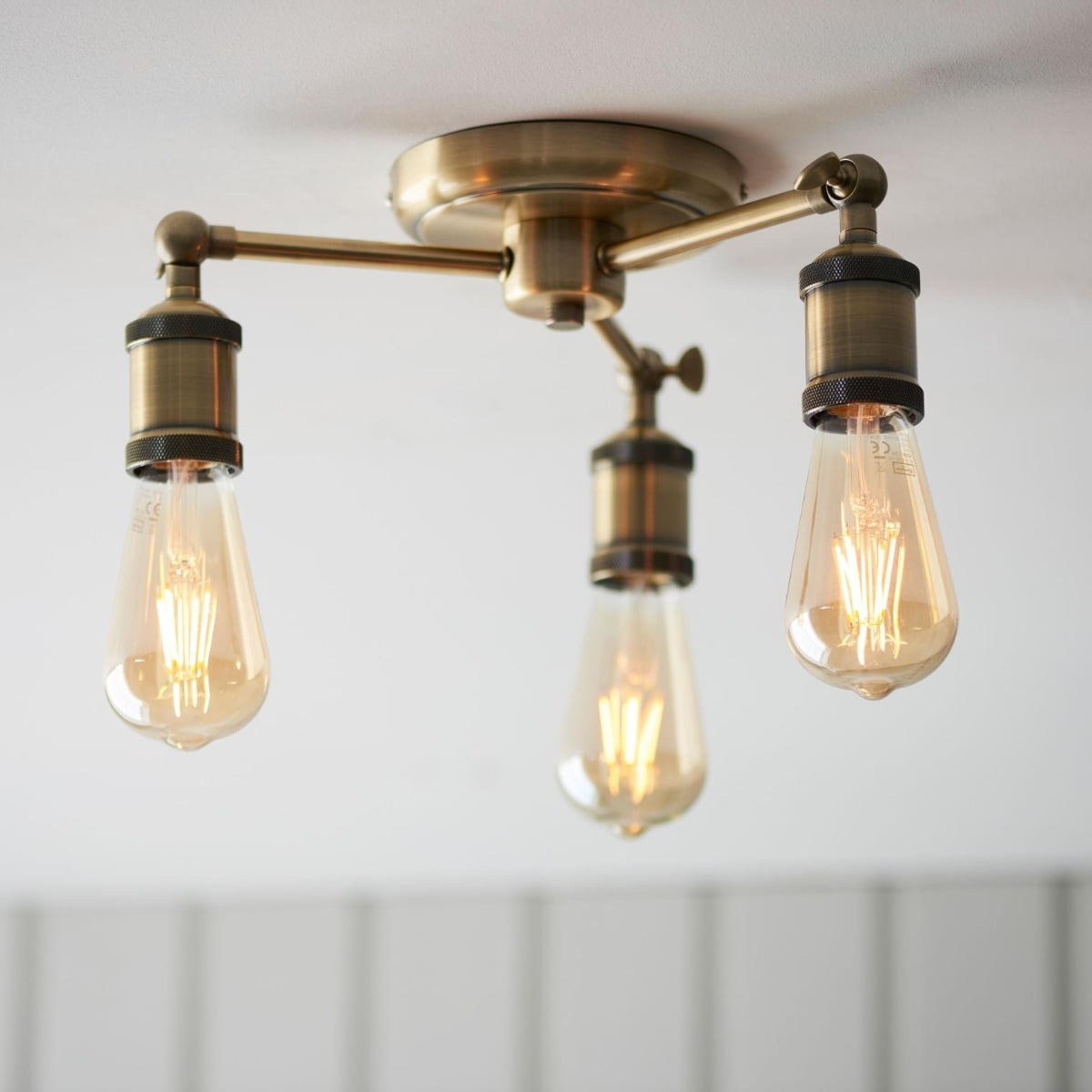 Myron 3-Light Ceiling Light Antique Brass