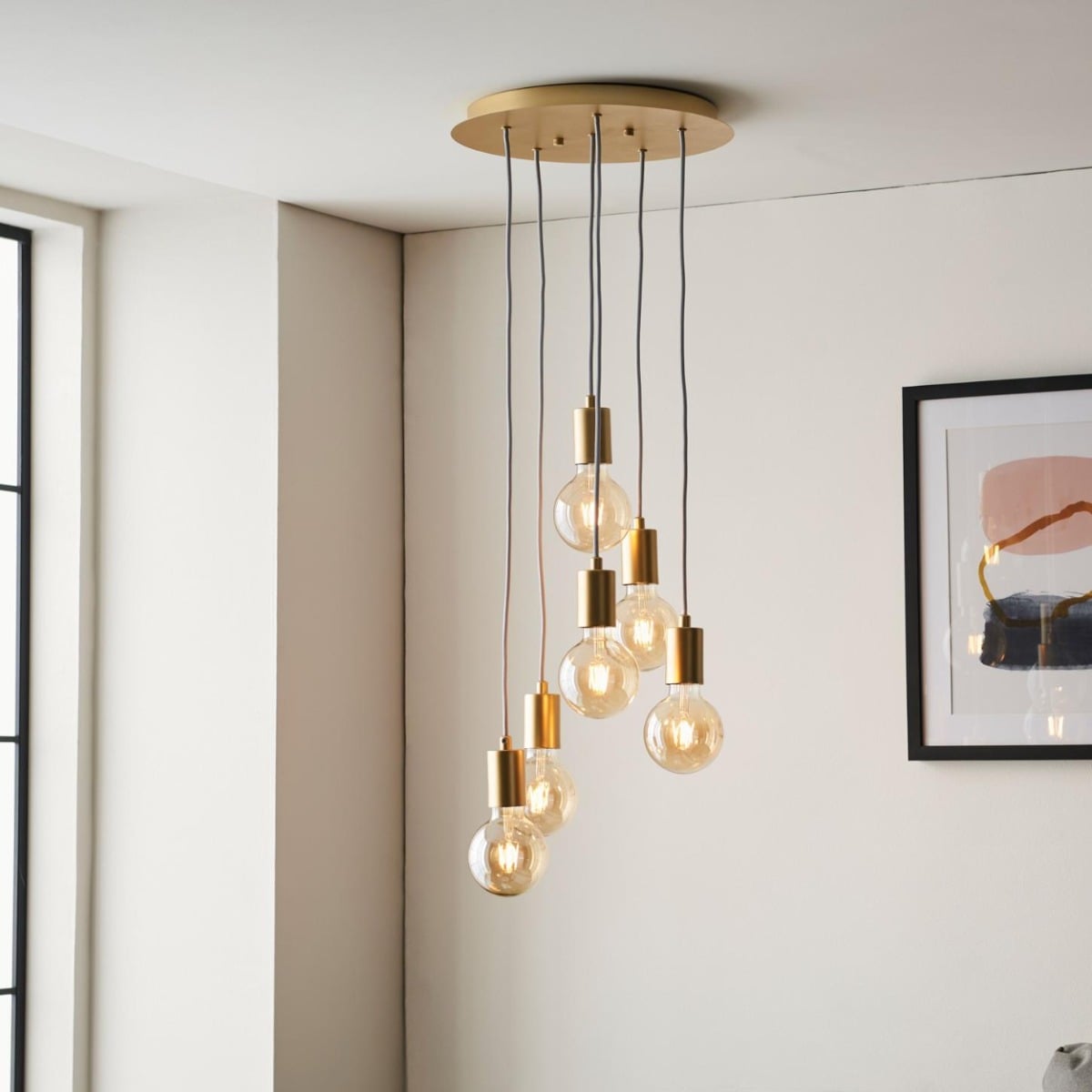 Ares 6-Light Pendant Light Satin Brass