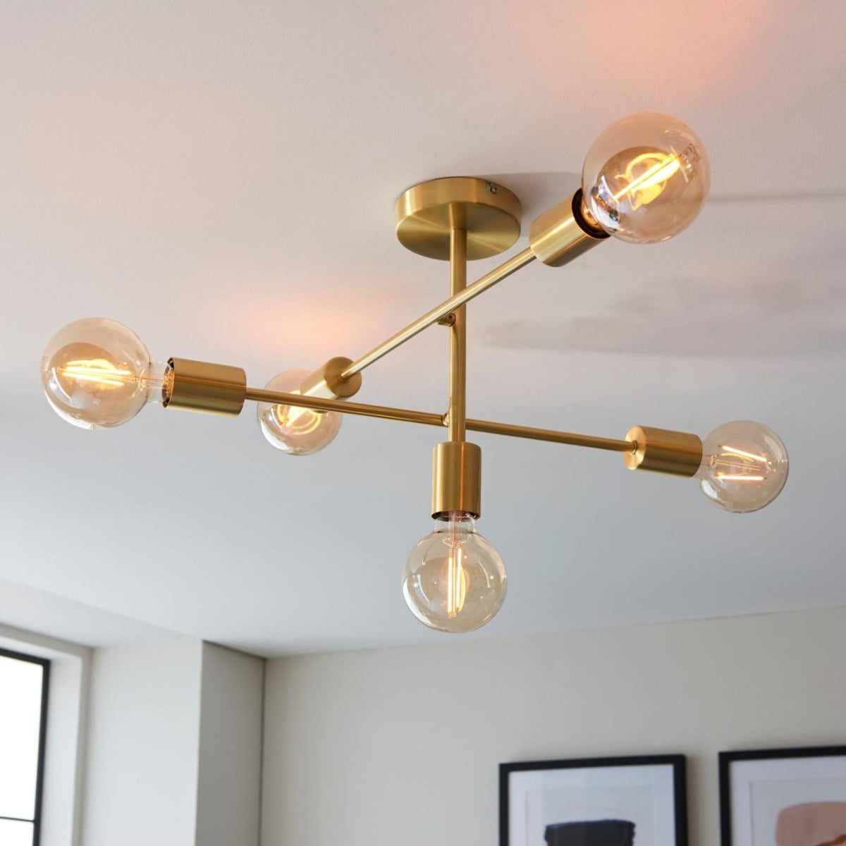 Ares 5 Ceiling Light Satin Brass