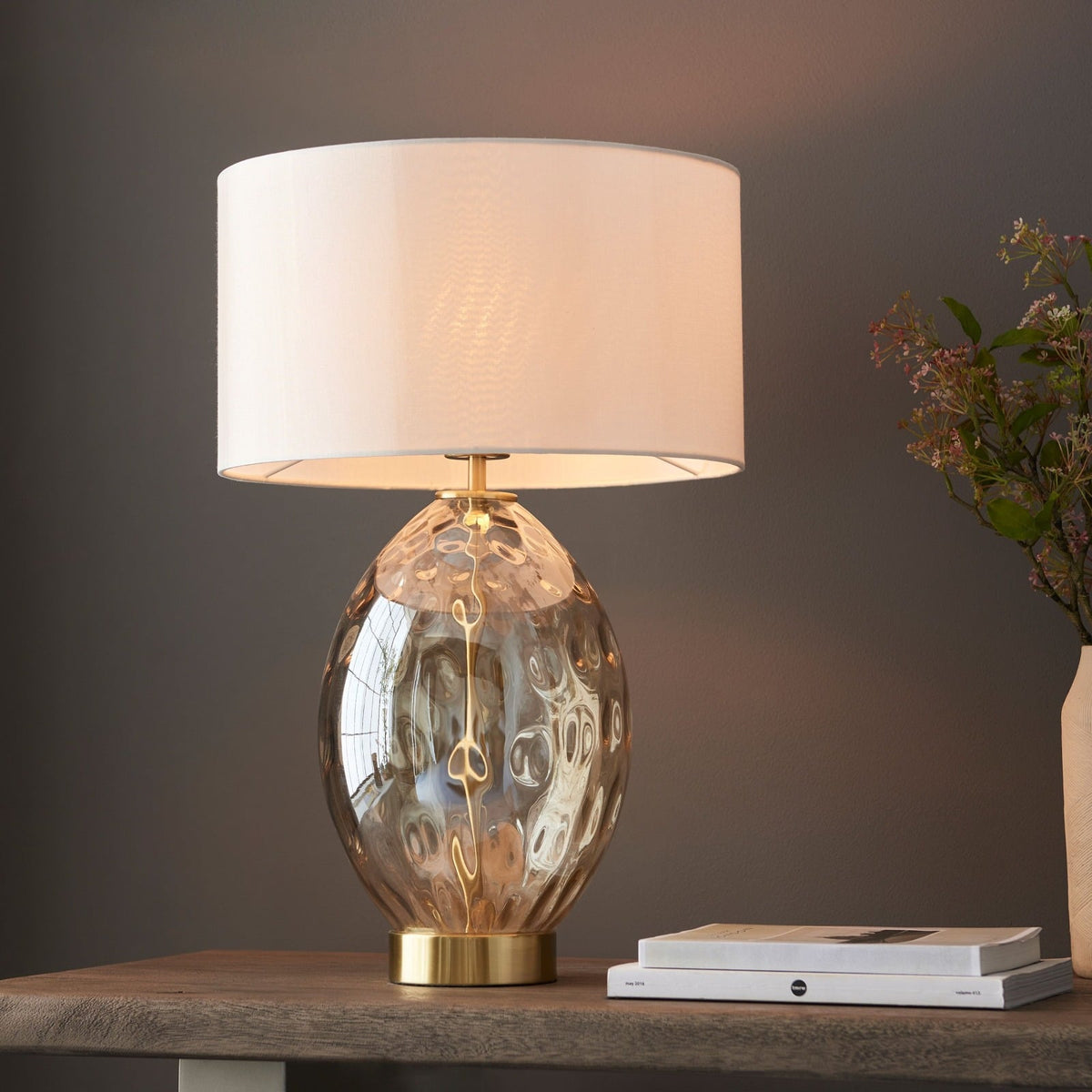 Elin Dimple Table Lamp in Champagne