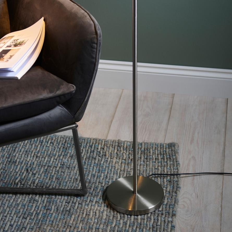 Devoted Reader 1 Floor Lamp Satin Nickel
