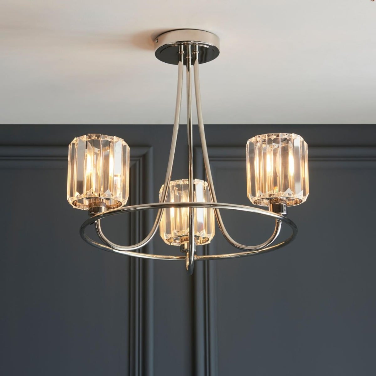 Beatrice 3 Ceiling Light Bright Nickel