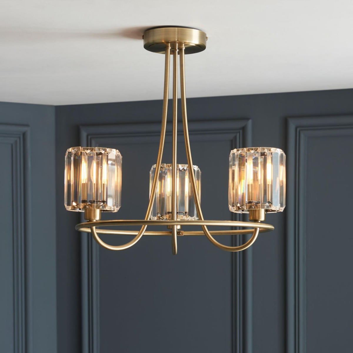 Beatrice 3 Ceiling Light Antique Brass