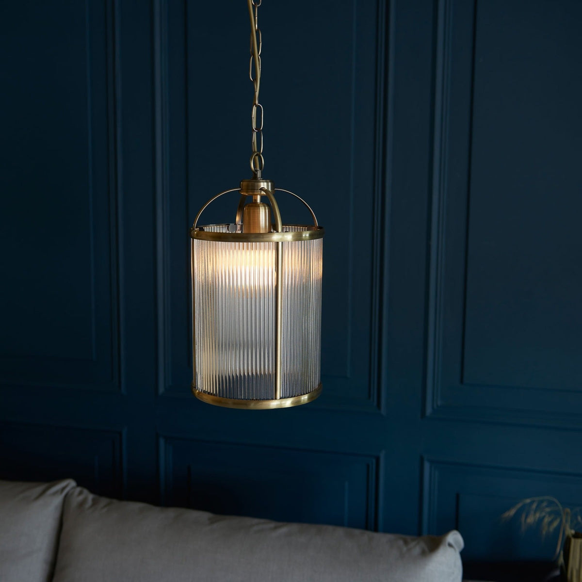 Worstead Ribbed Pendant Light - Small