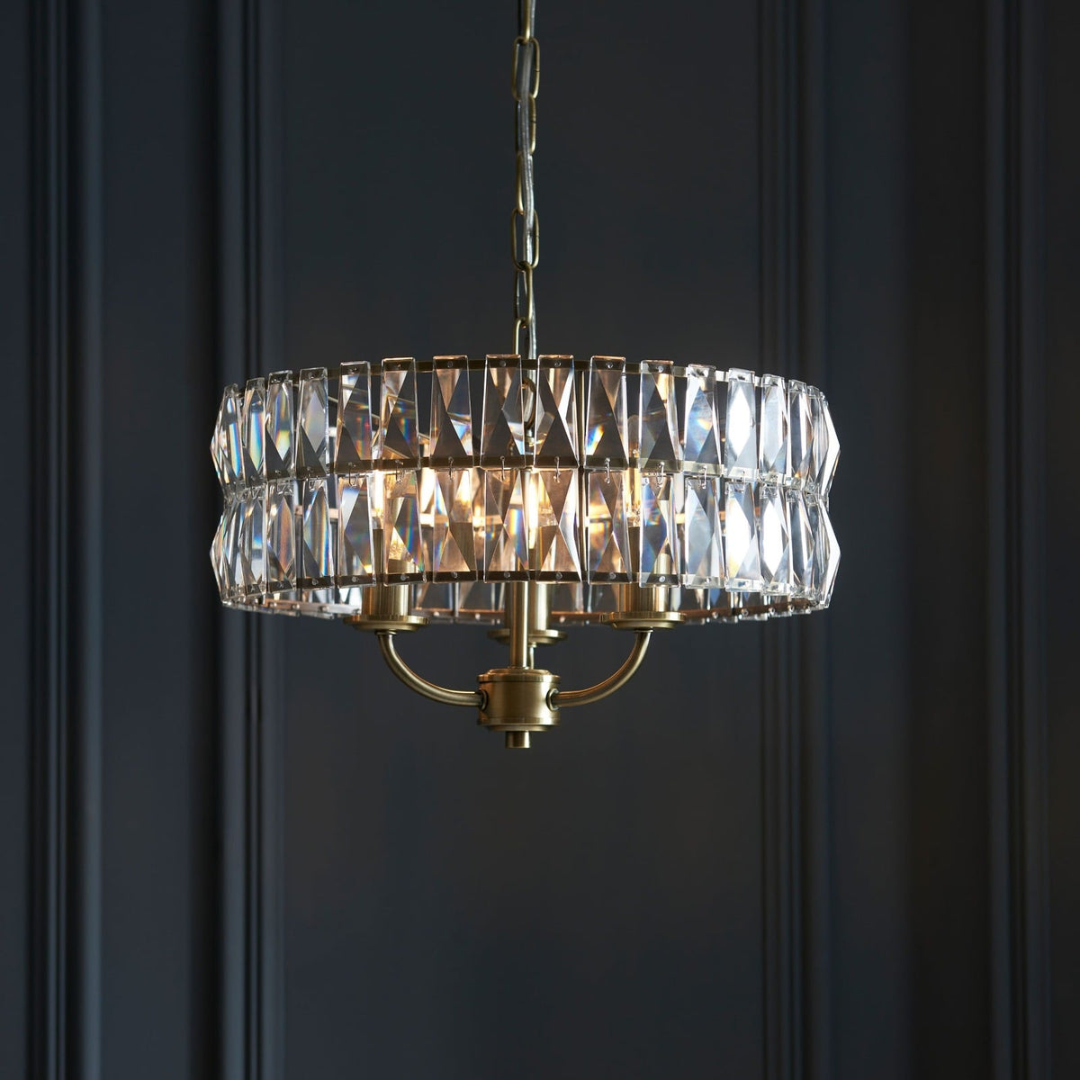 Filton Pendant Light in Antique Brass - Small