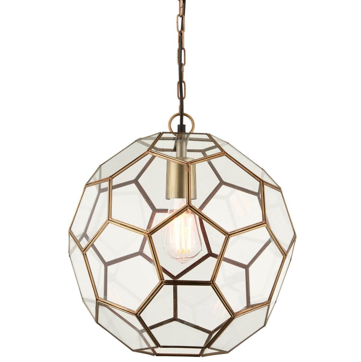 Weybourne Pendant Light in Antique Brass - Small