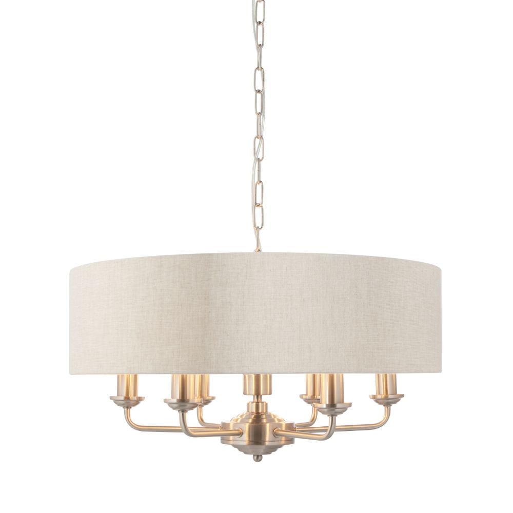 Homelea Large Pendant Light Chrome and Natural