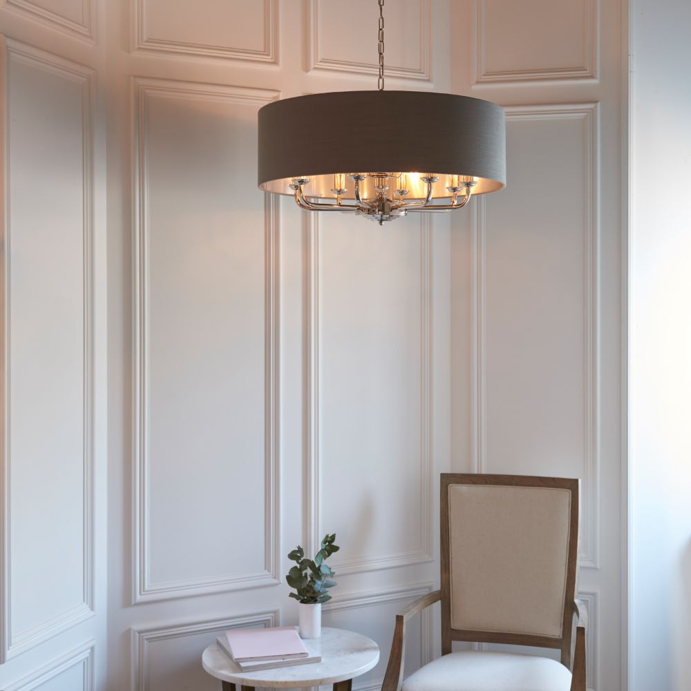 Homelea X Large Pendant Light Nickel and Charcoal