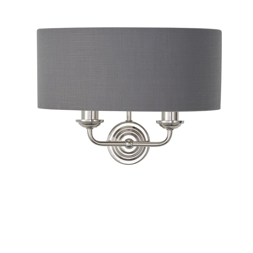 Homelea 2 Wall Light in Nickel & Charcoal