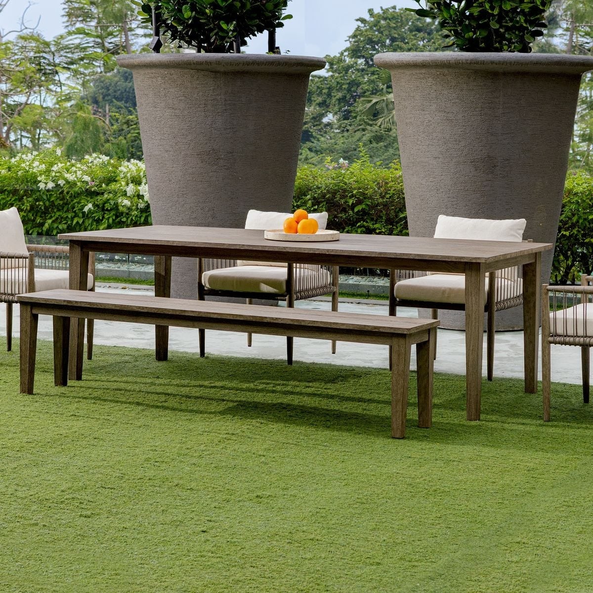 Forsyth Indoor-Outdoor Dining Table in Dark Grey - 233cm