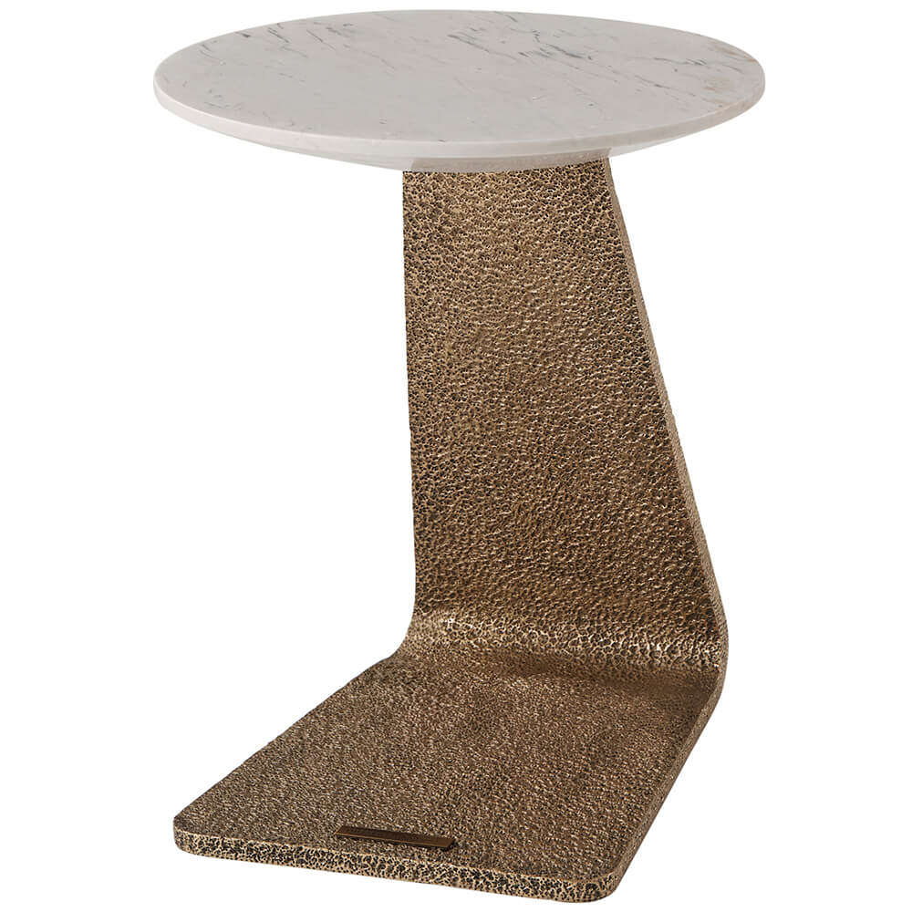Grace Cantilever Accent Table in Marble