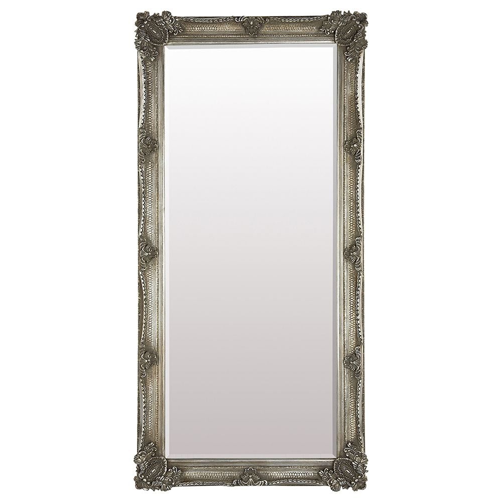 Baines Large Baroque Floor Mirror - Silver