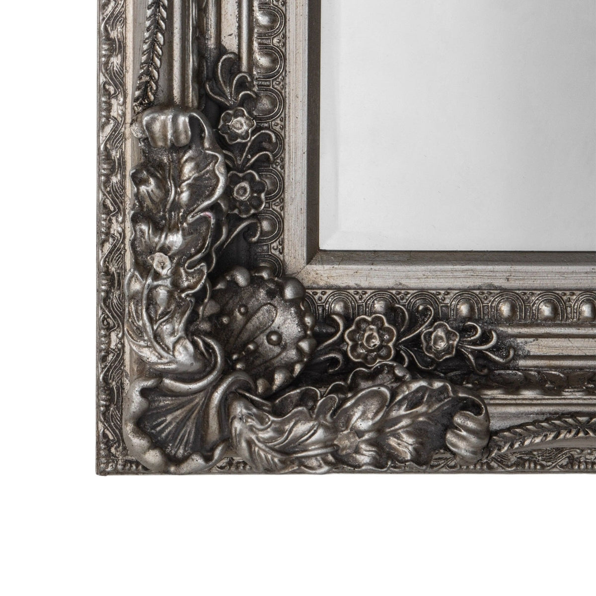 Gloucester Carved Wall Mirror in Silver