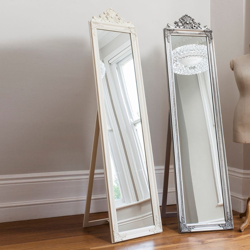 Cox Vintage Free Standing Full Length Mirror - White
