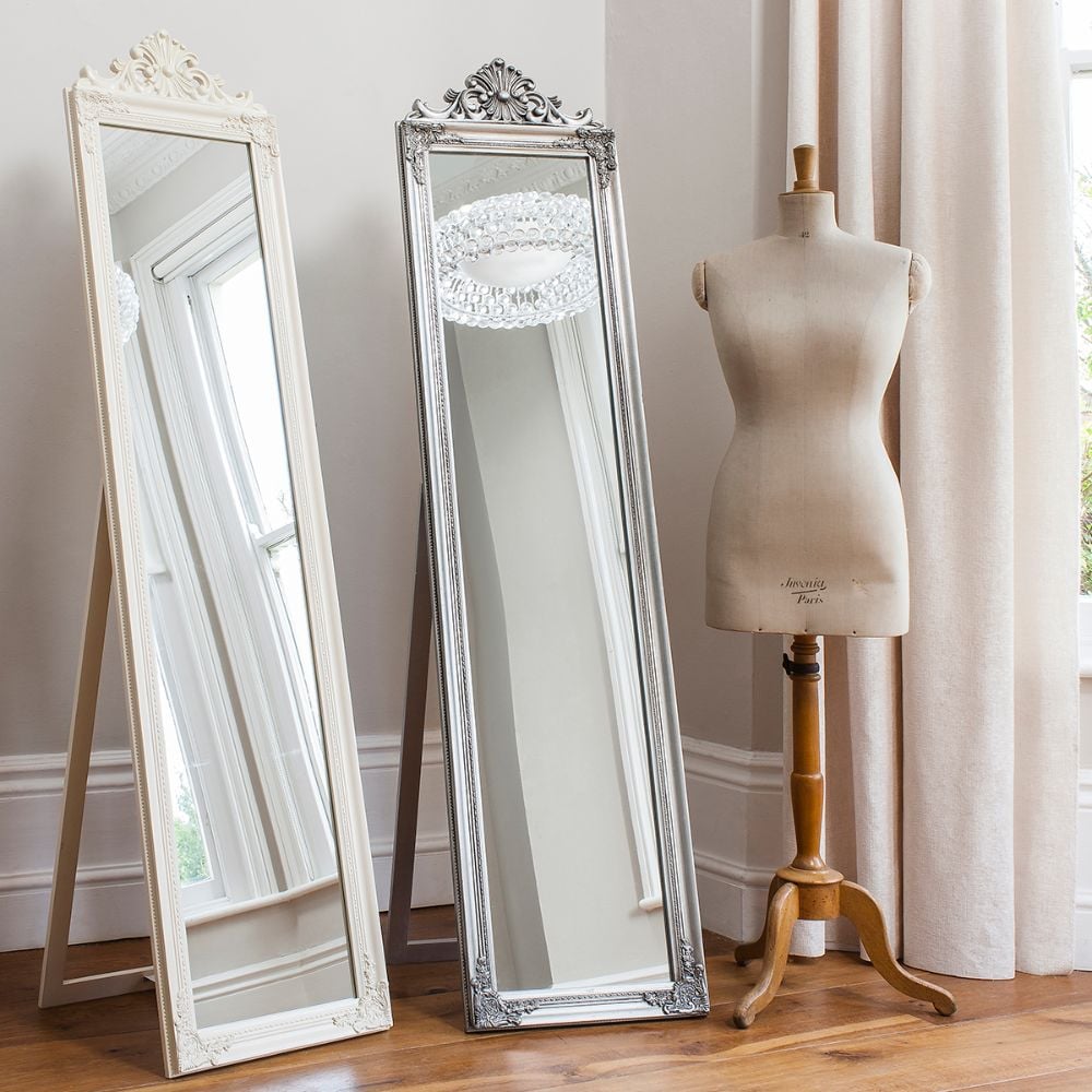 Cox Vintage Free Standing Full Length Mirror - Silver
