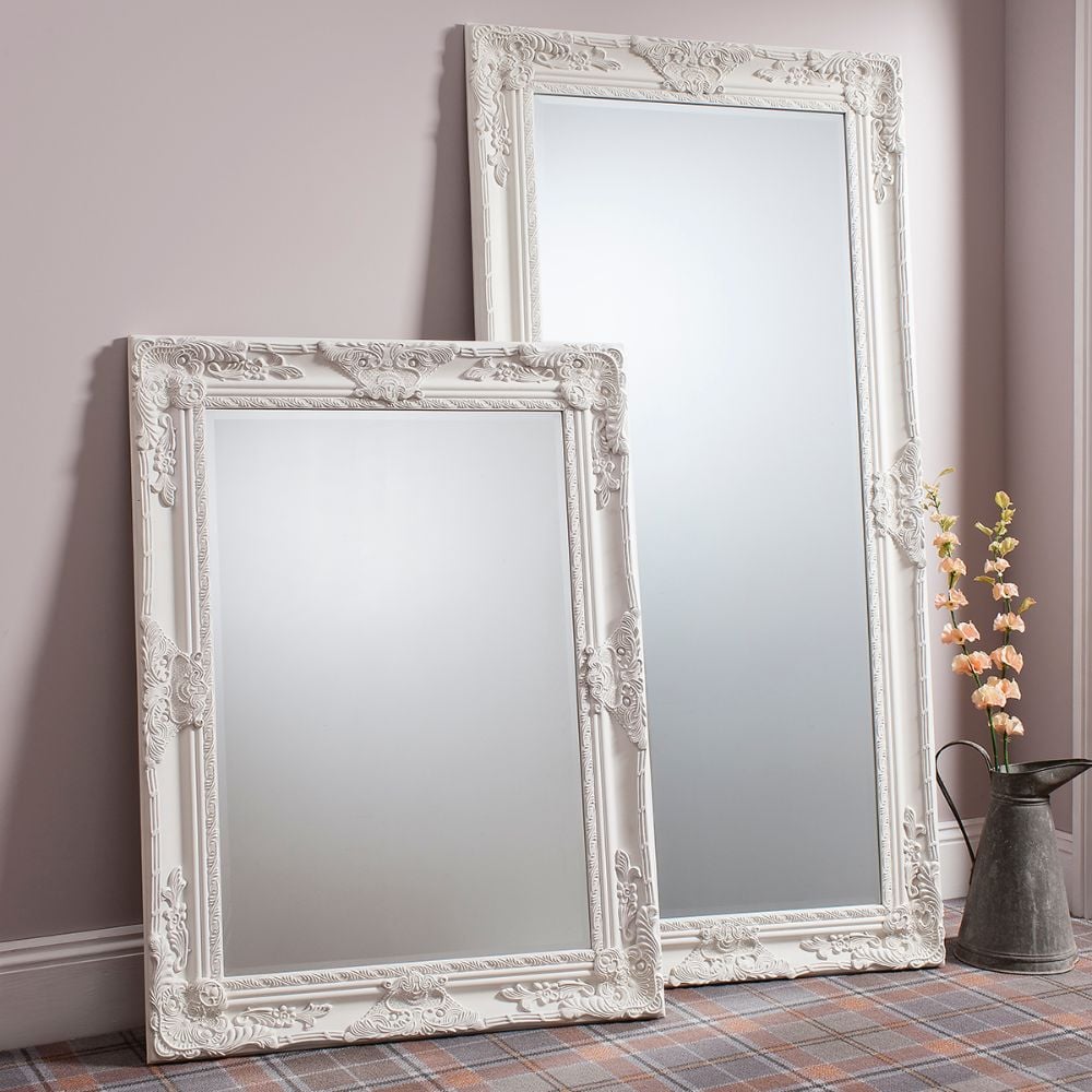 Edward Baroque Full Length Mirror in Cream