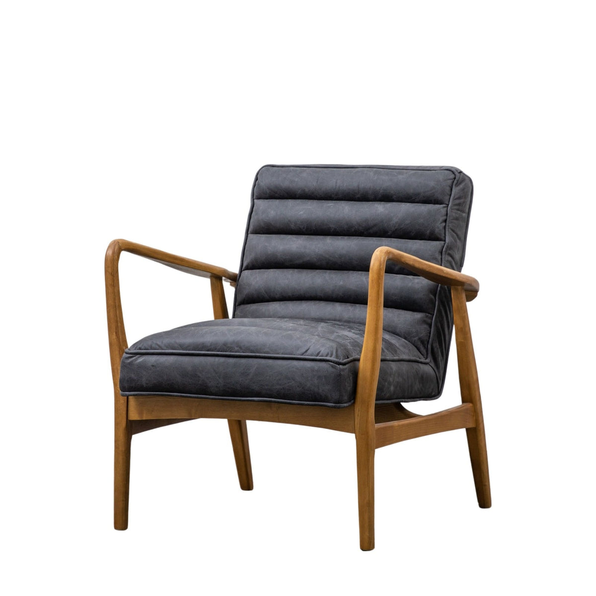 Occasional Chair York in Black Leather