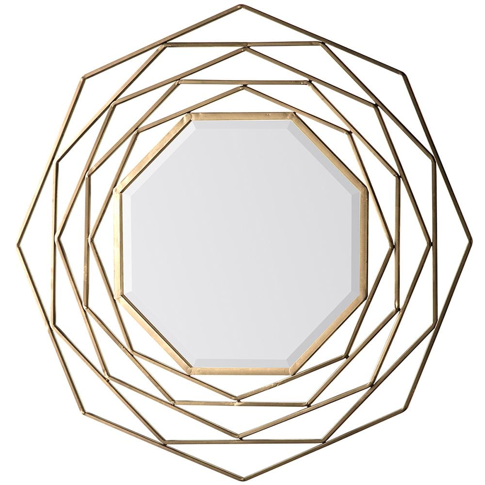 Fisher Octagon Framed Mirror - Gold