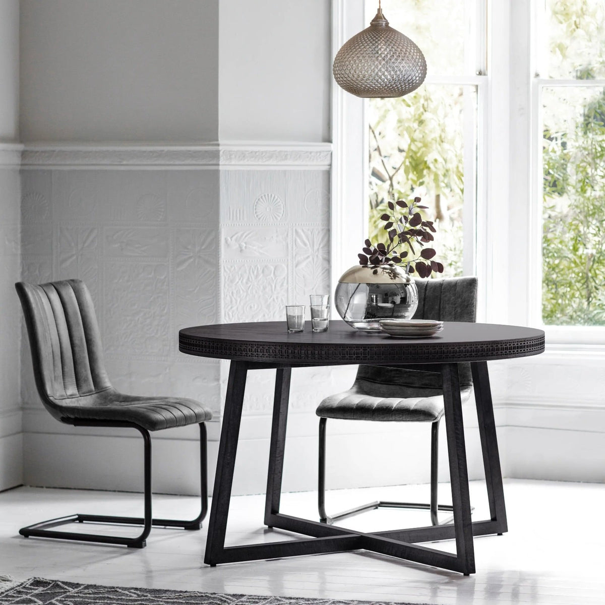 Burnsall Dining Table in Black - 120cm