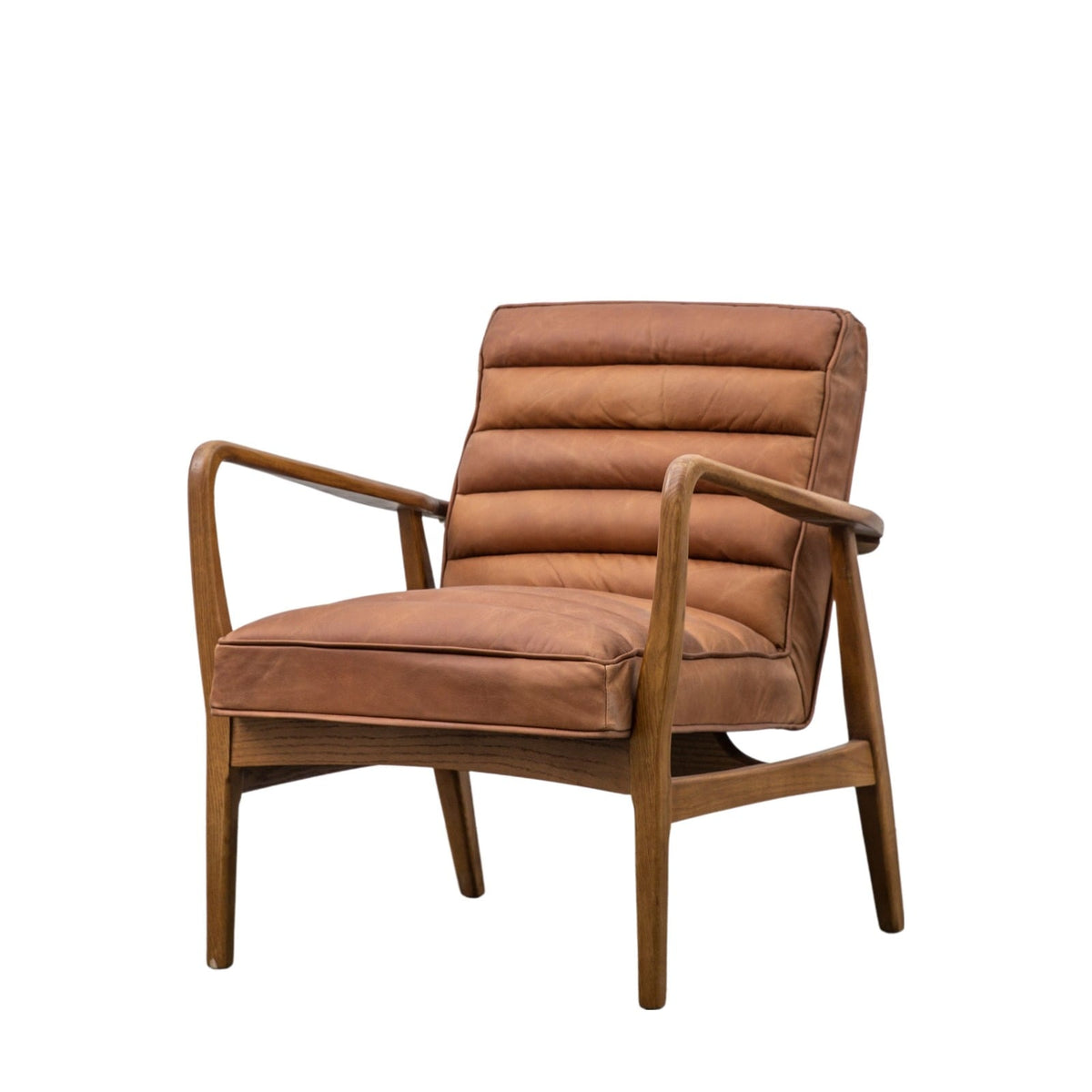Occasional Chair York in Brown Leather