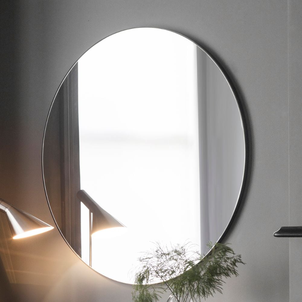 Tewkesbury Large Round Black Wall Mirror