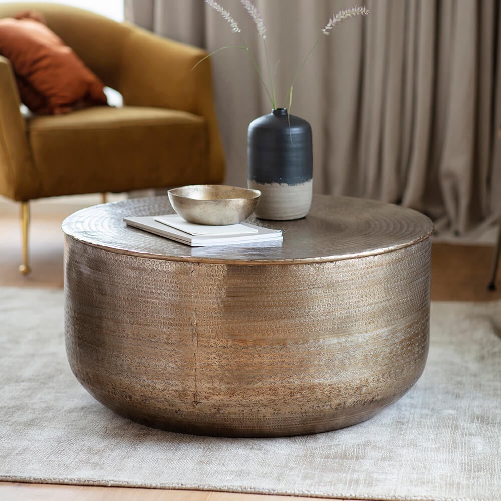 Bowbridge Brass Drum Coffee Table