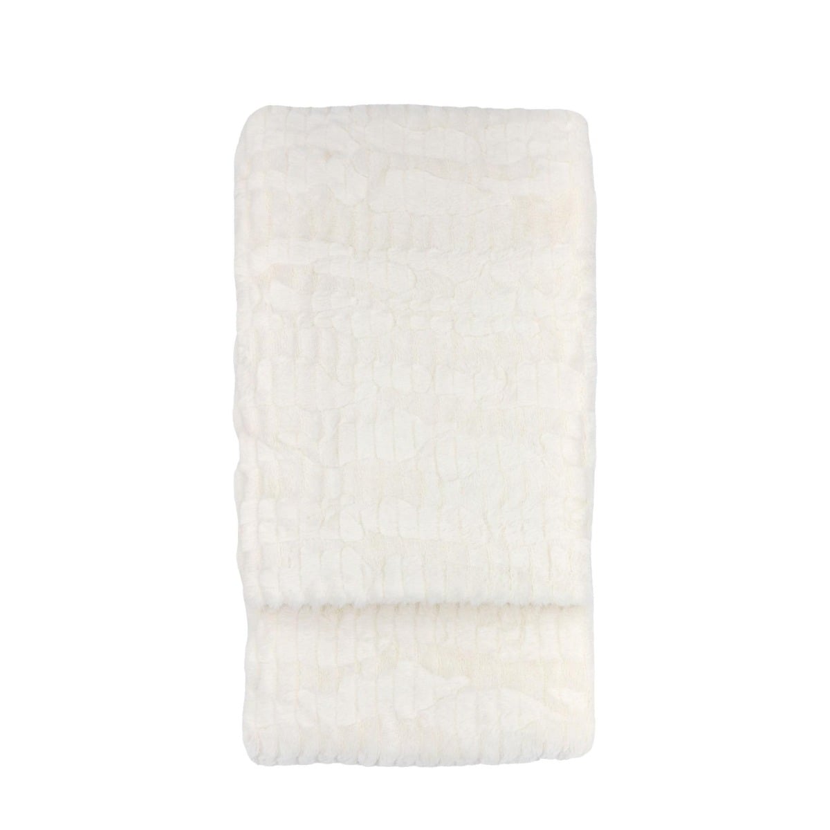 Textured Faux Fur Throw Cream