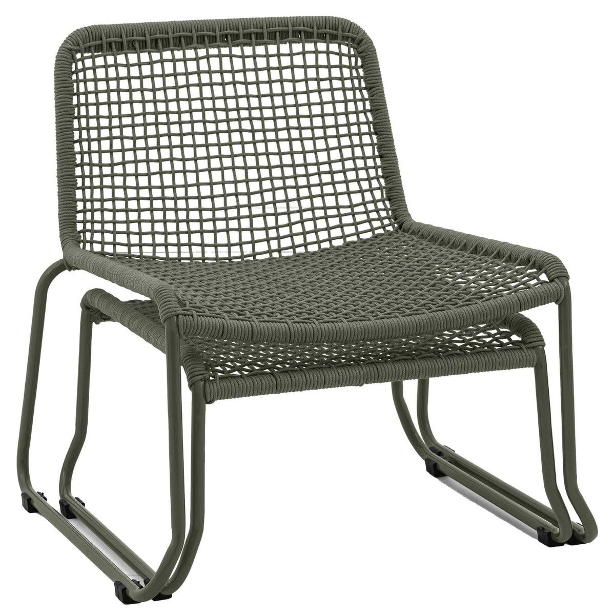 Soraya Outdoor Lounge Chair with Footstool in Green