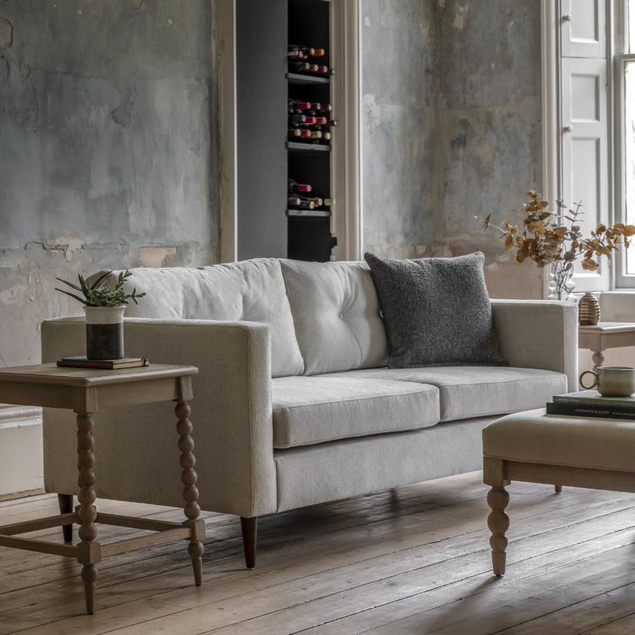 Brookes 3 Seater Sofa Light Grey