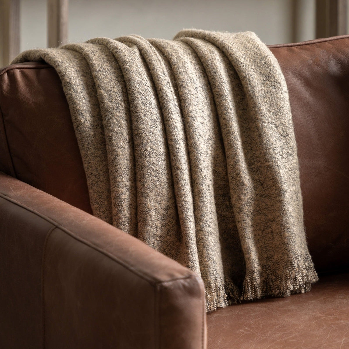Melange Acrylic Throw in Natural