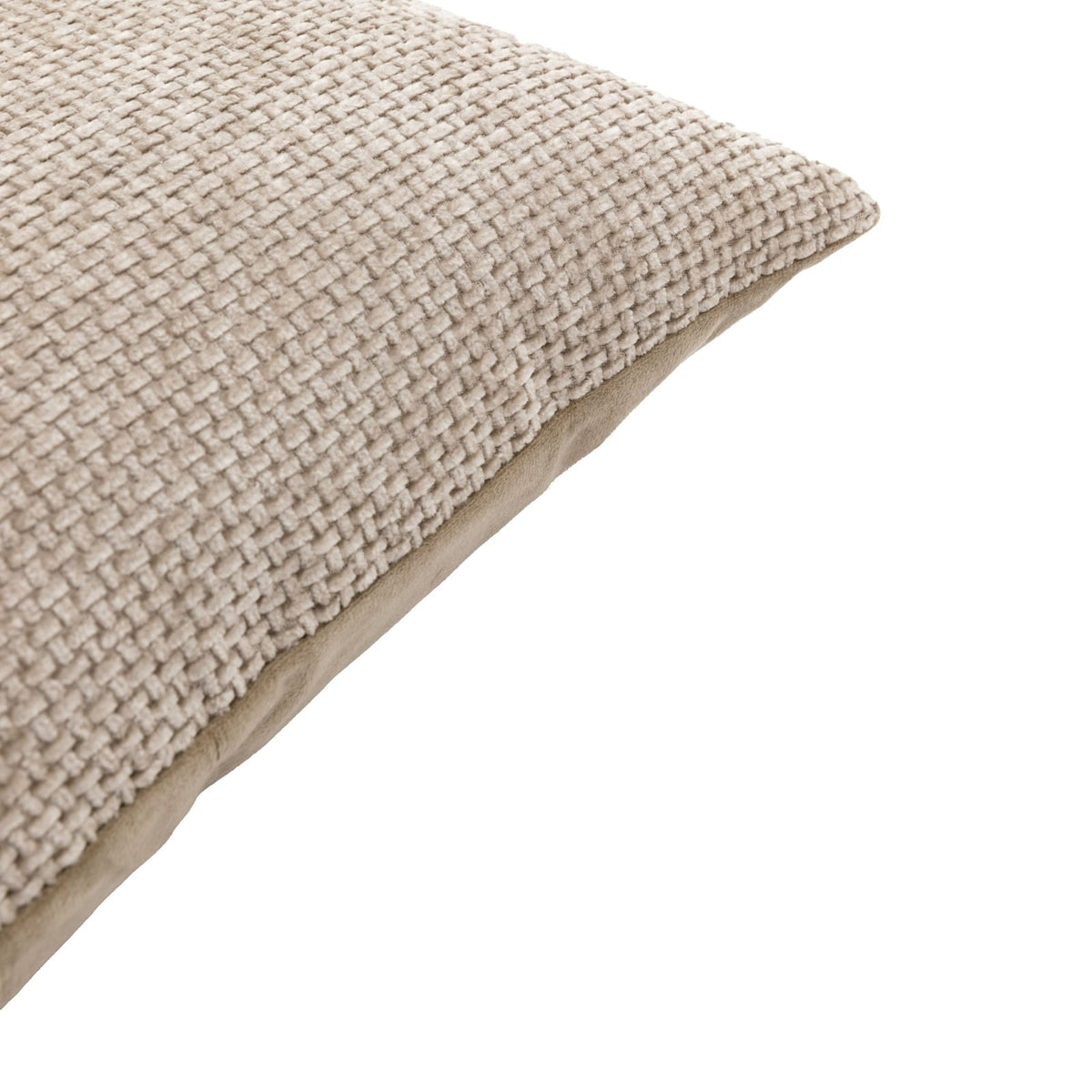 Basketweave Chenille Cushion in Cream - Set of 2