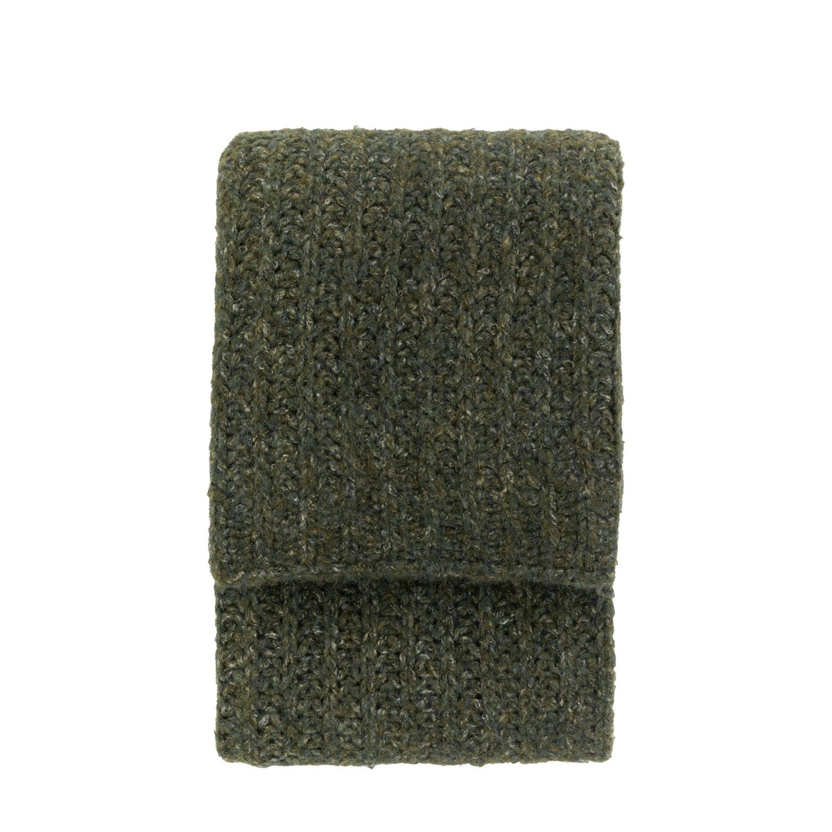 Luxury Melange Knit Throw in Khaki