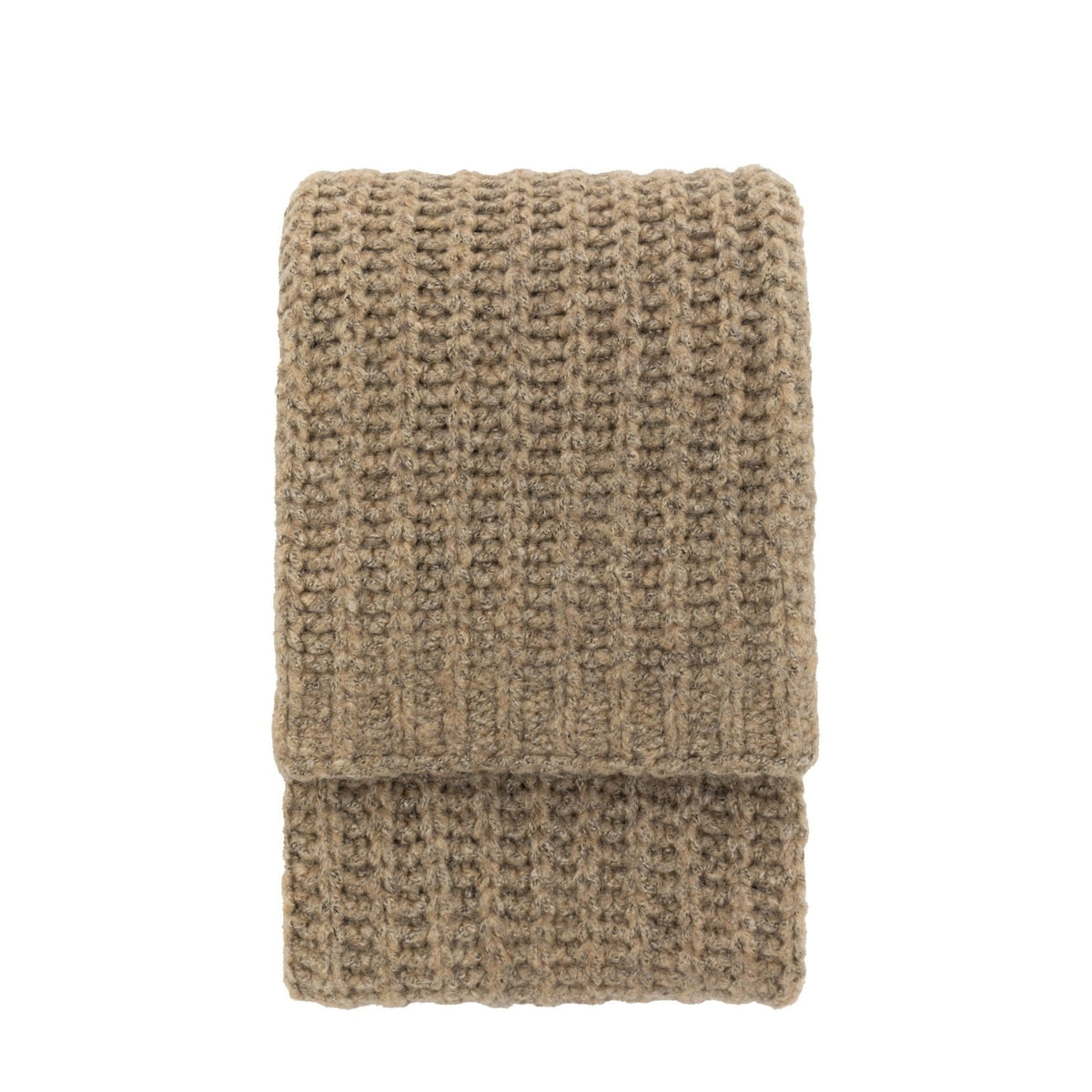 Luxury Melange Knit Throw in Oatmeal