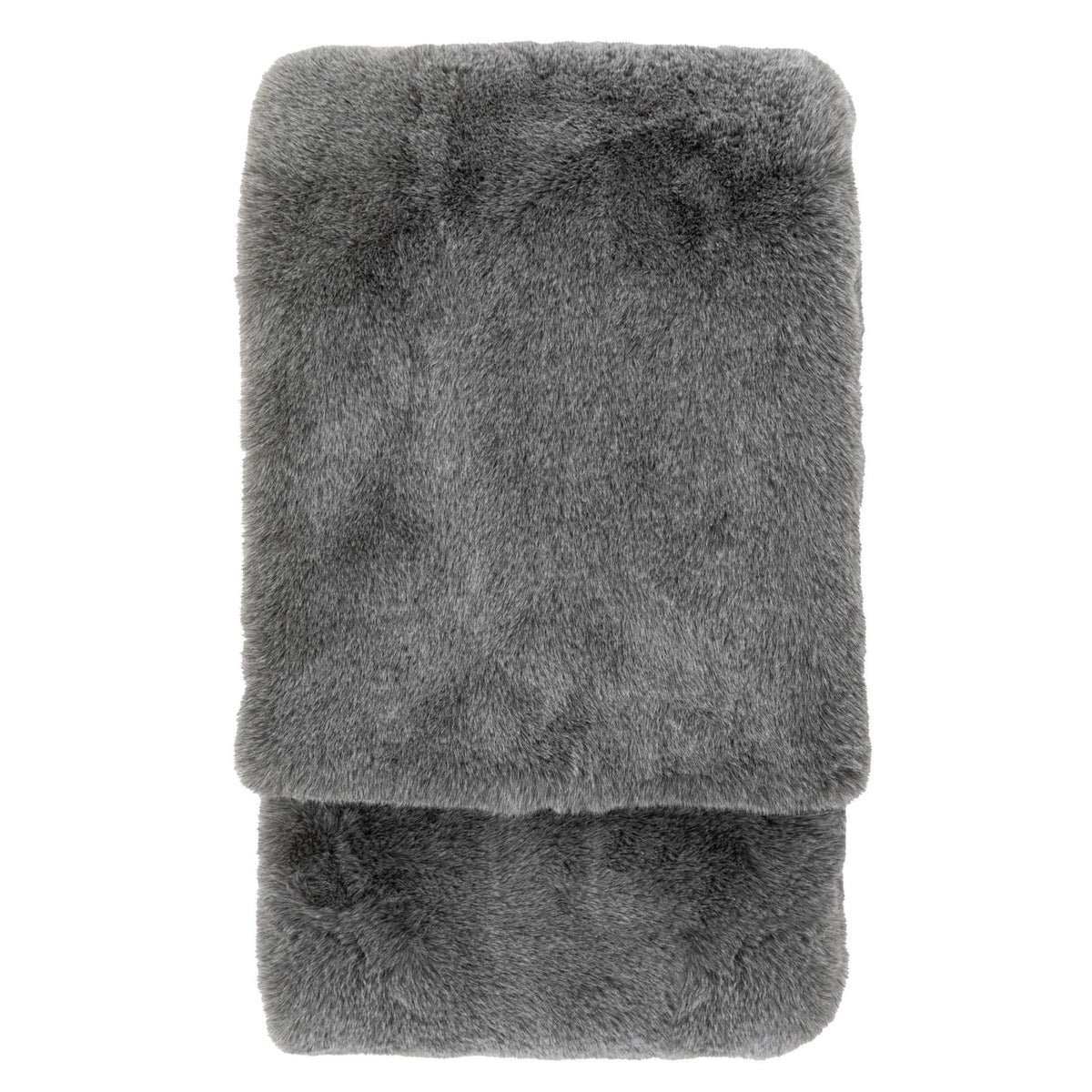 Roscose Large Faux Fur Throw in Smoke Grey