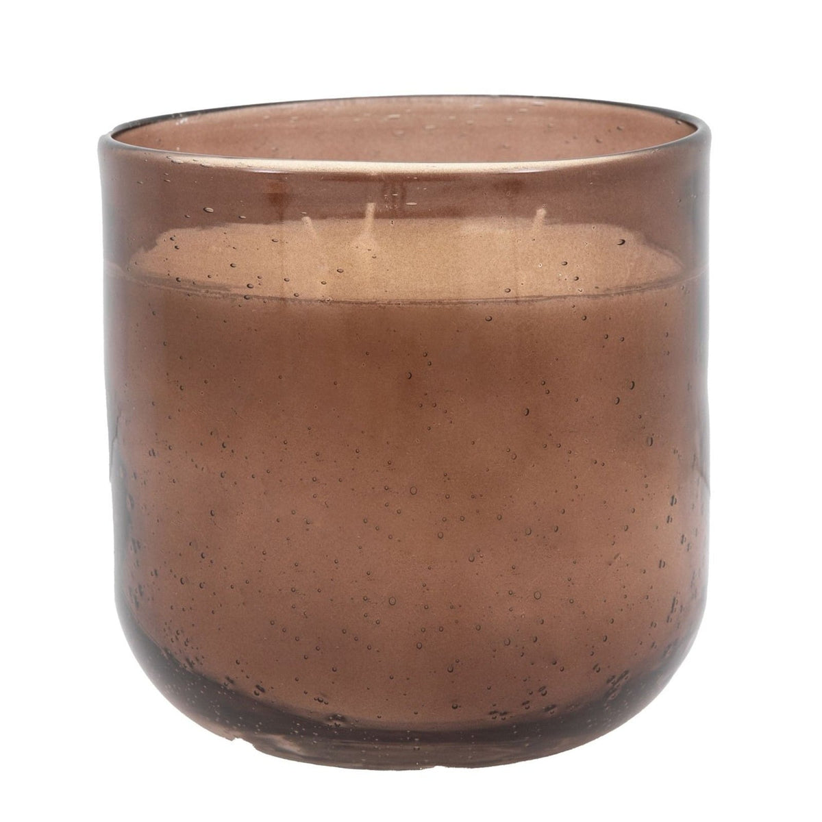 Small Glass Filled Candle in Brown Pomegranate