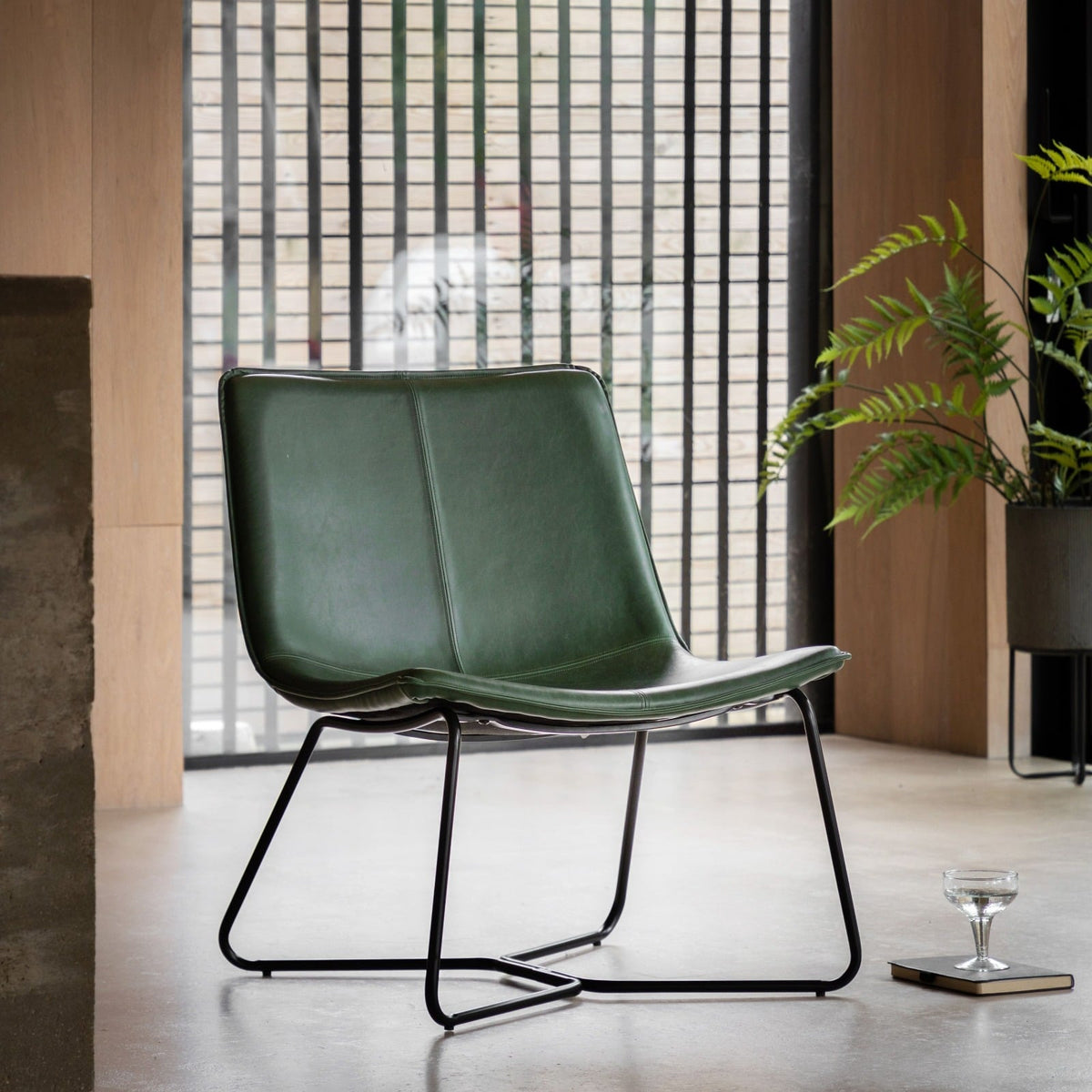 Industrial Lounge Chair in Green