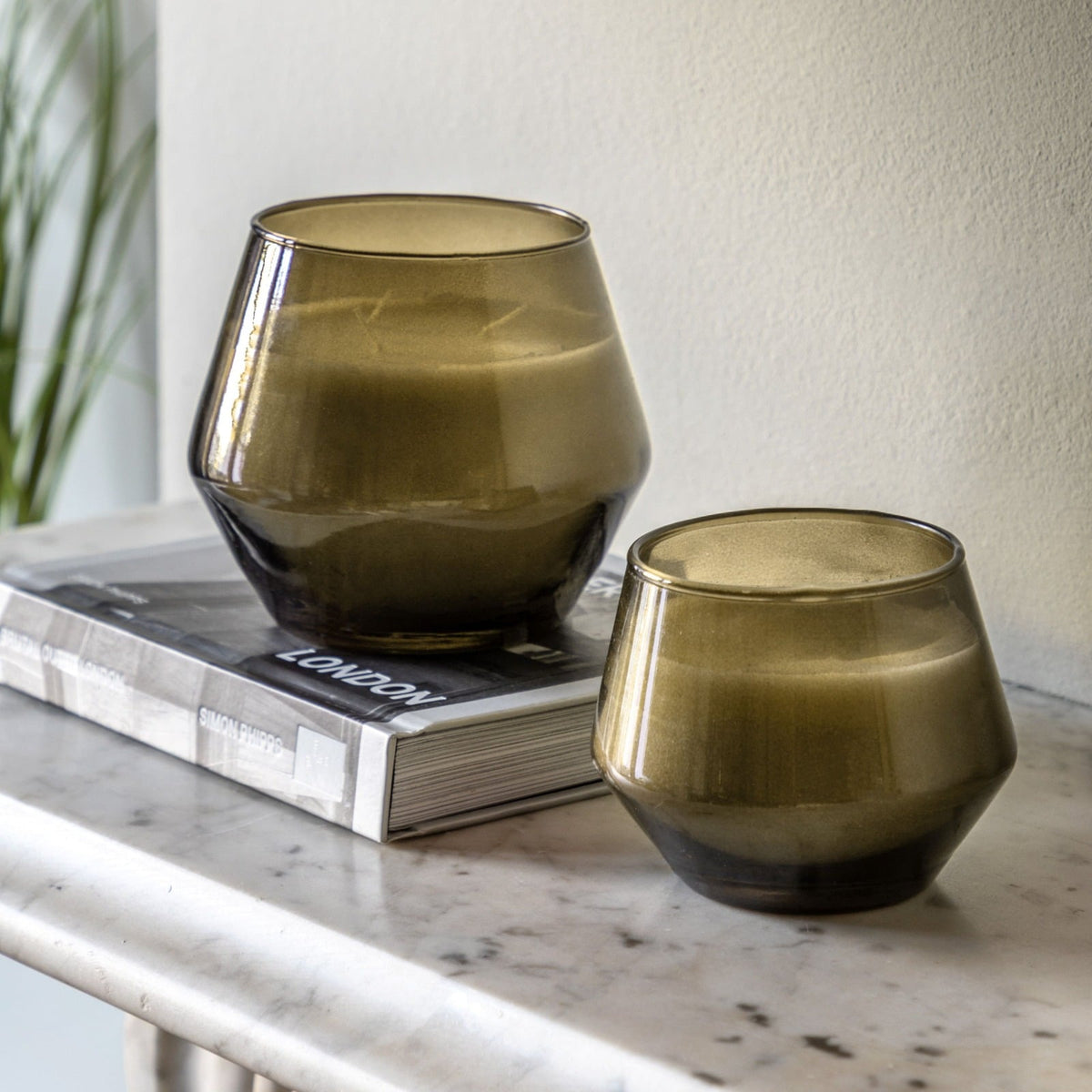 Glass Filled Candle in Green Lime, Basil and Manderin - Set of 2