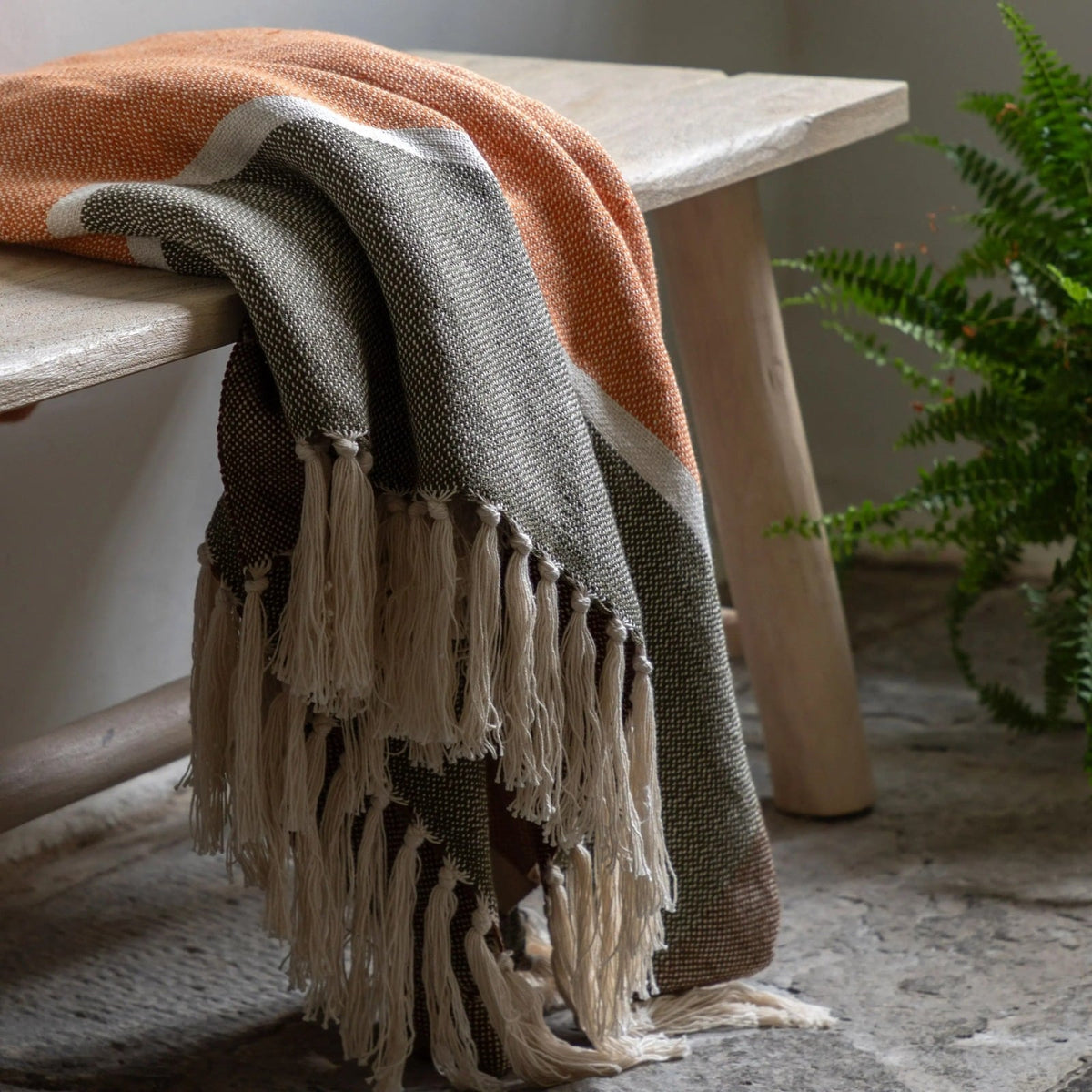 Crosshatch Woven Throw in Taupe